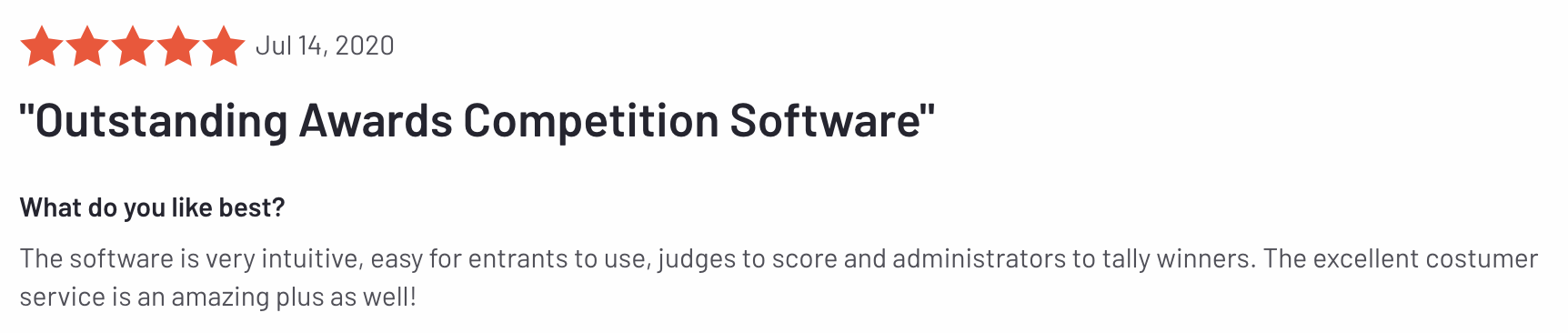Hervorragende Software für Award-Wettbewerbe