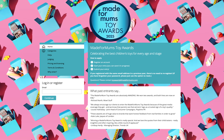One World Media Awards login page page