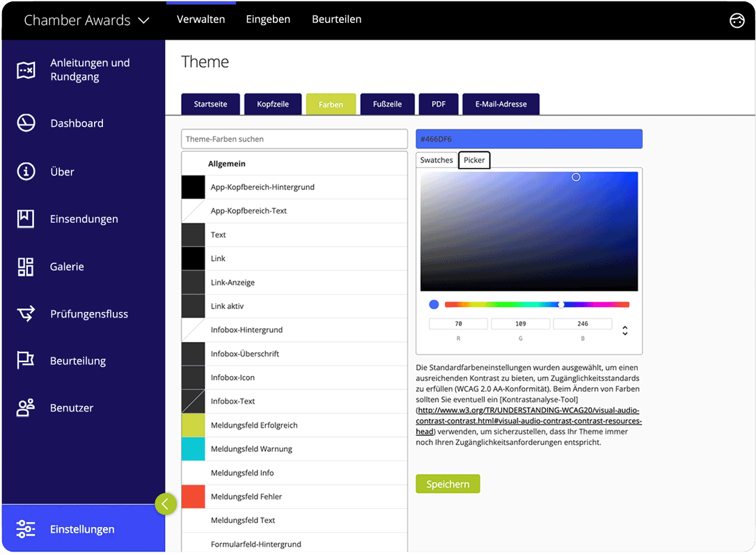 Award management software accessibility