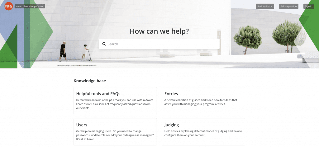 Award Force Help Centre