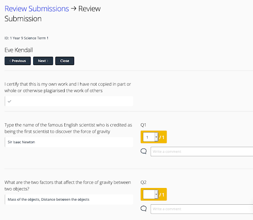 Reviewing online submissions