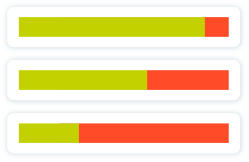 Icon of green progress bars
