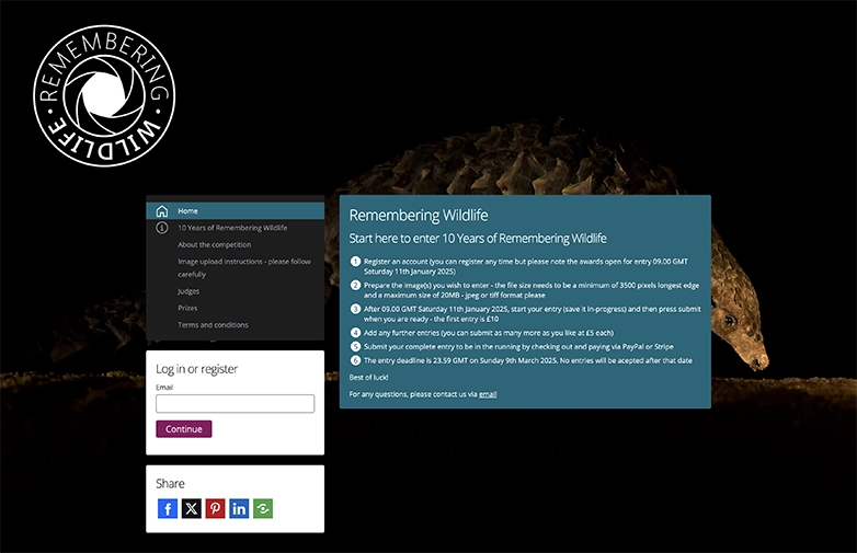 One World Media Awards login page page