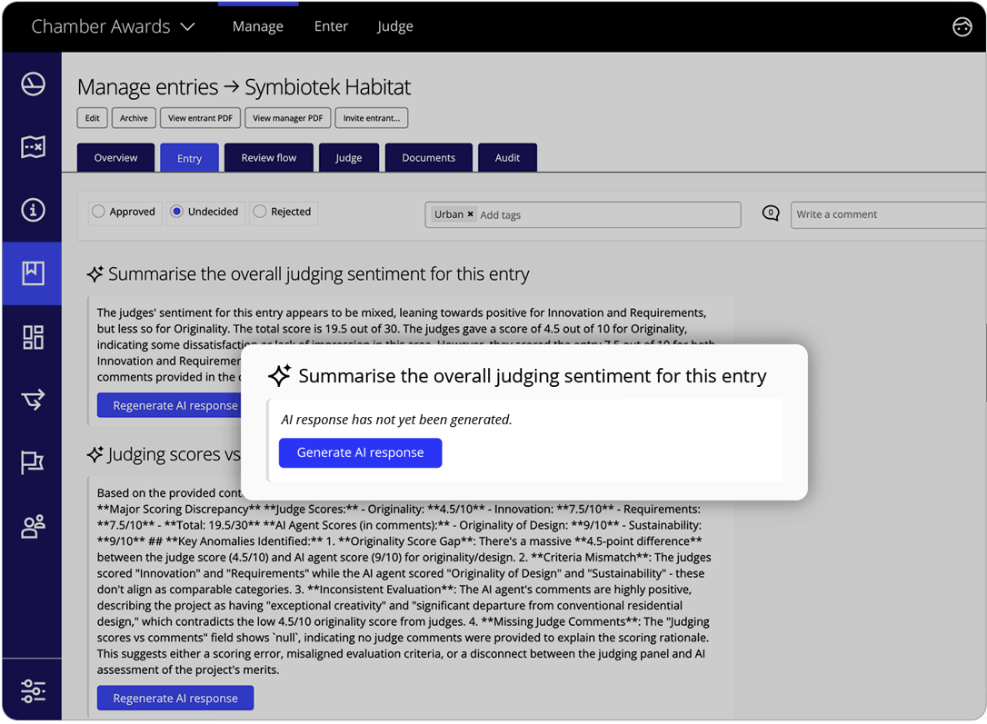 Award Force AI field generating answer