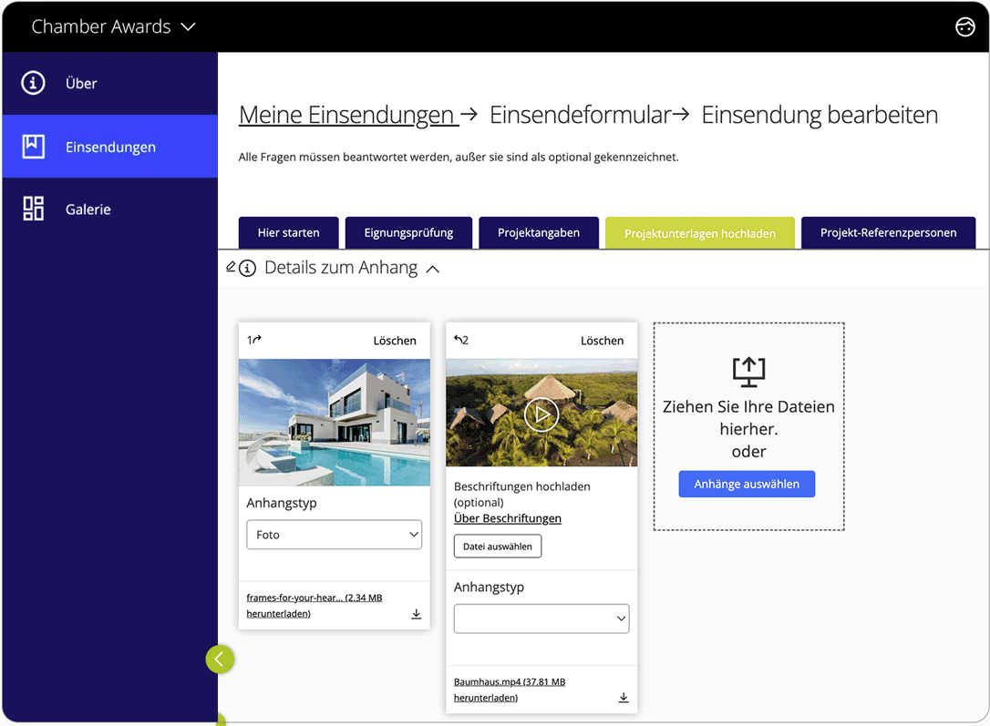 Awards management software attachments annotate