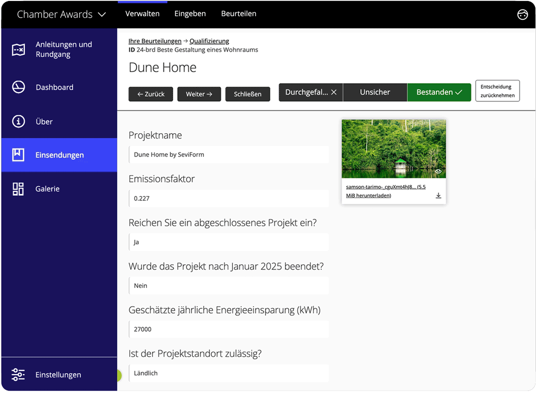 Awards-Management-Software Qualifizierung