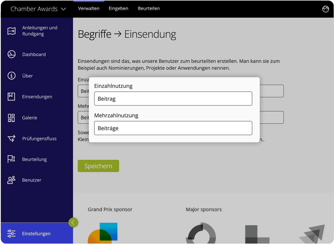 Awards management software content